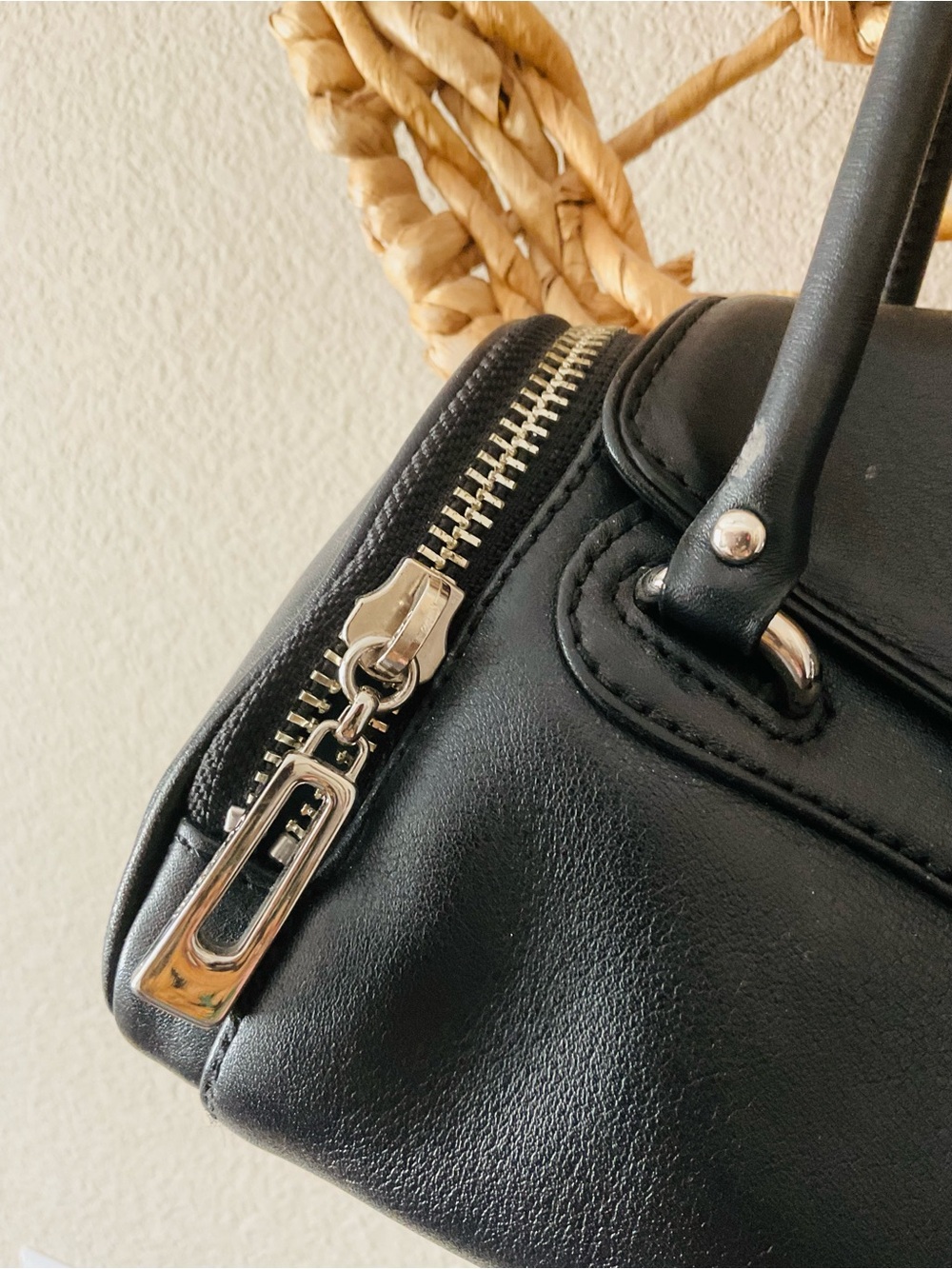 Cole Haan Black Shoulder Leather Bag with Silver Hardware. NWOT condition. OS - Picture 4 of 13